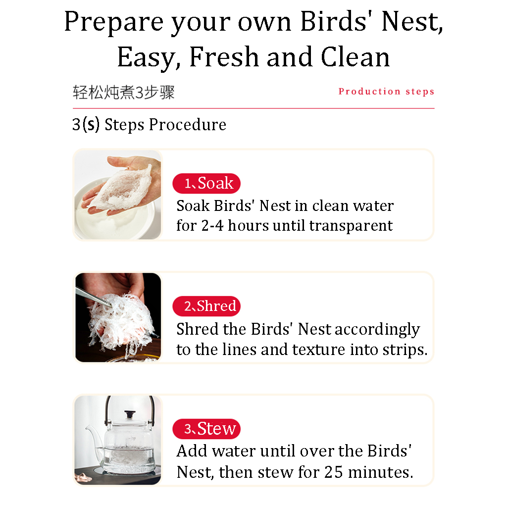 PREMIUM 100% Pure Indonesia Birds' Nest/Yan Zhan 300g/Box